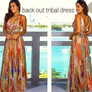 EUC Multicolor Tribal Maxi Dress